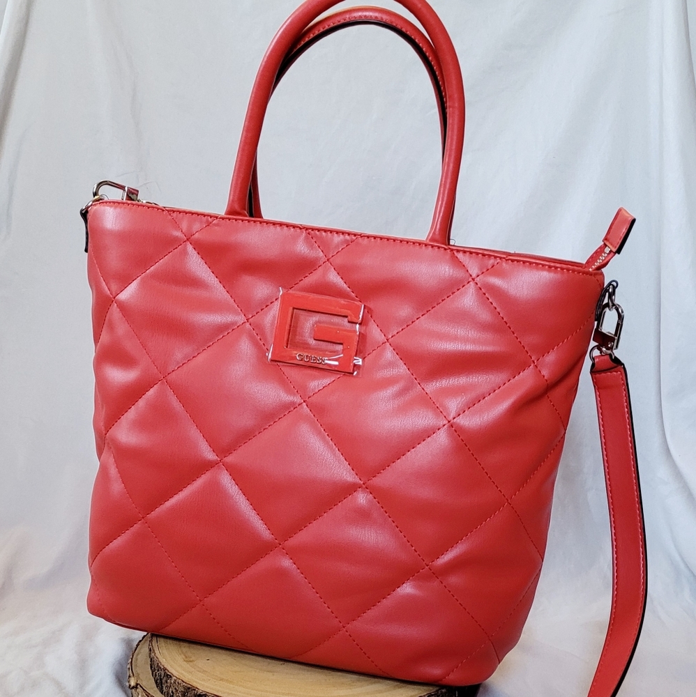 GUESS Red Quilted Handbag